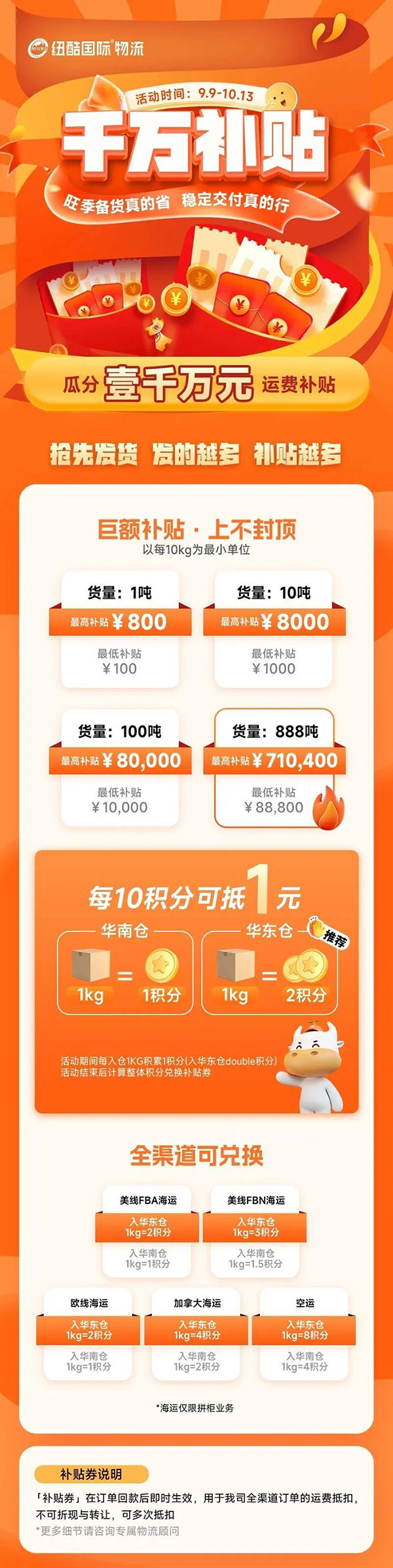 亚马逊fba货代真的省！千万级运费补贴，旺季备货真的省，纽酷国际物流稳定交付真的行！	