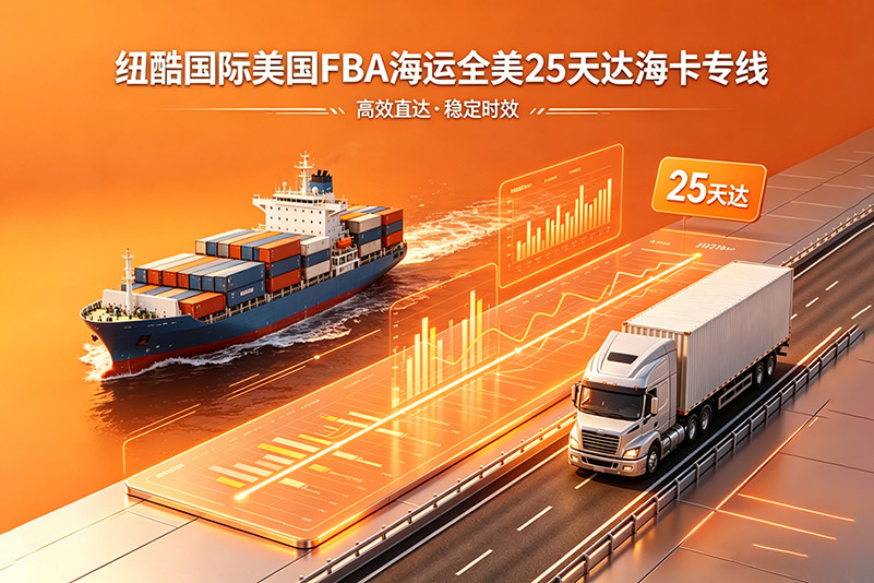 纽酷国际美国 FBA 海运主打全美 25 天达海卡专线